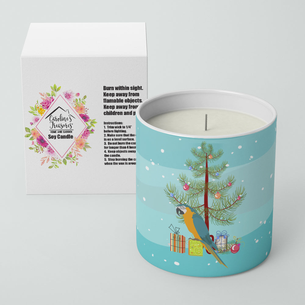 Macaw Merry Christmas Decorative Soy Candle Nature Soy Wax Essential Oil Home Decor Ideal for Bedroom Kitchen Bath Office Gift, 10 oz