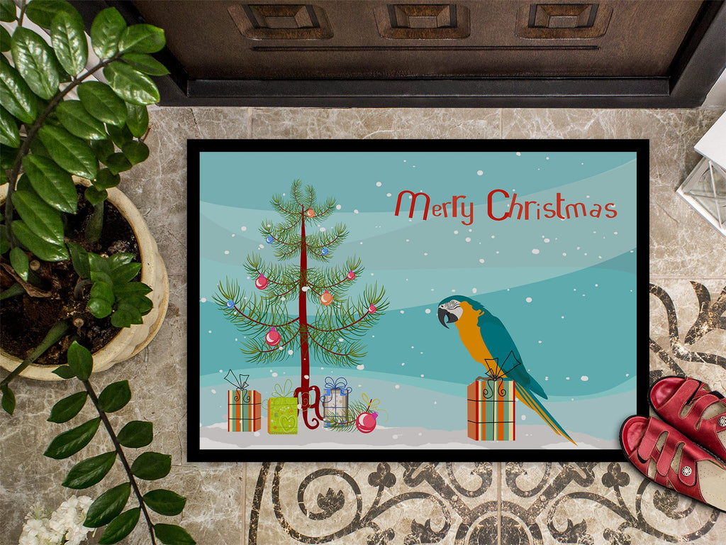 Macaw Merry Christmas Doormat Indoor Outdoor 24H X 36W Front Door Mat Rugs for Entryway, Non Slip Washable Low Pile,