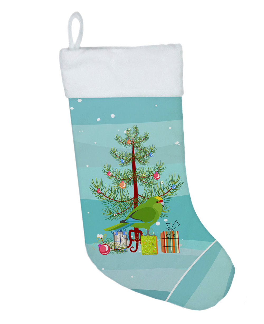 New Zealand Parakeet Merry Christmas Holiday Stocking Double-Sided Print, Polyester Suede,11x18, Made in USA