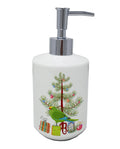 New Zealand Parakeet Merry Christmas Ceramic Soap Dispenser , Empty Refillable Hand Soap Pump Bottle for Bathroom Kitchen