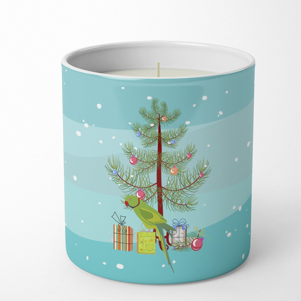 Ring-Necked Parakeet Merry Christmas Decorative Soy Candle Nature Soy Wax Essential Oil Home Decor Ideal for Bedroom Kitchen Bath Office Gift, 10 oz
