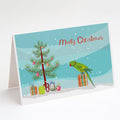 Ring-Necked Parakeet Merry Christmas Greeting Cards Pack of 8 Blank Cards with Envelopes Whimsical A7 Size 5x7