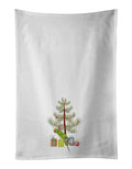 Ring-Necked Parakeet Merry Christmas Kitchen Towel Set of 2 White Dish Towels Decorative Bathroom Hand towel for Hand, Face, Hair, Yoga, Tea, Dishcloth, 19 X 28", White