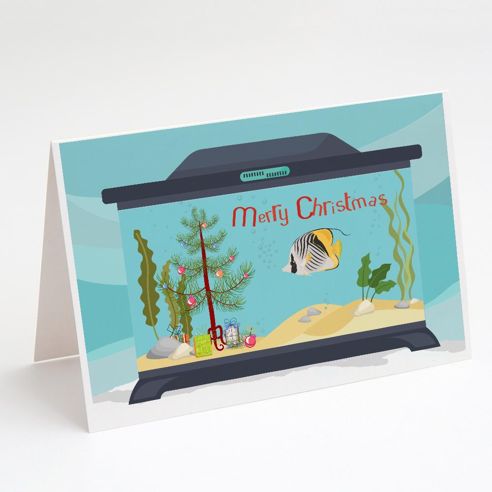 Butterfly Fish Merry Christmas Greeting Cards Pack of 8 Blank Cards with Envelopes Whimsical A7 Size 5x7