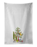 Butterfly Fish Merry Christmas Kitchen Towel Set of 2 White Dish Towels Decorative Bathroom Hand towel for Hand, Face, Hair, Yoga, Tea, Dishcloth, 19 X 28", White