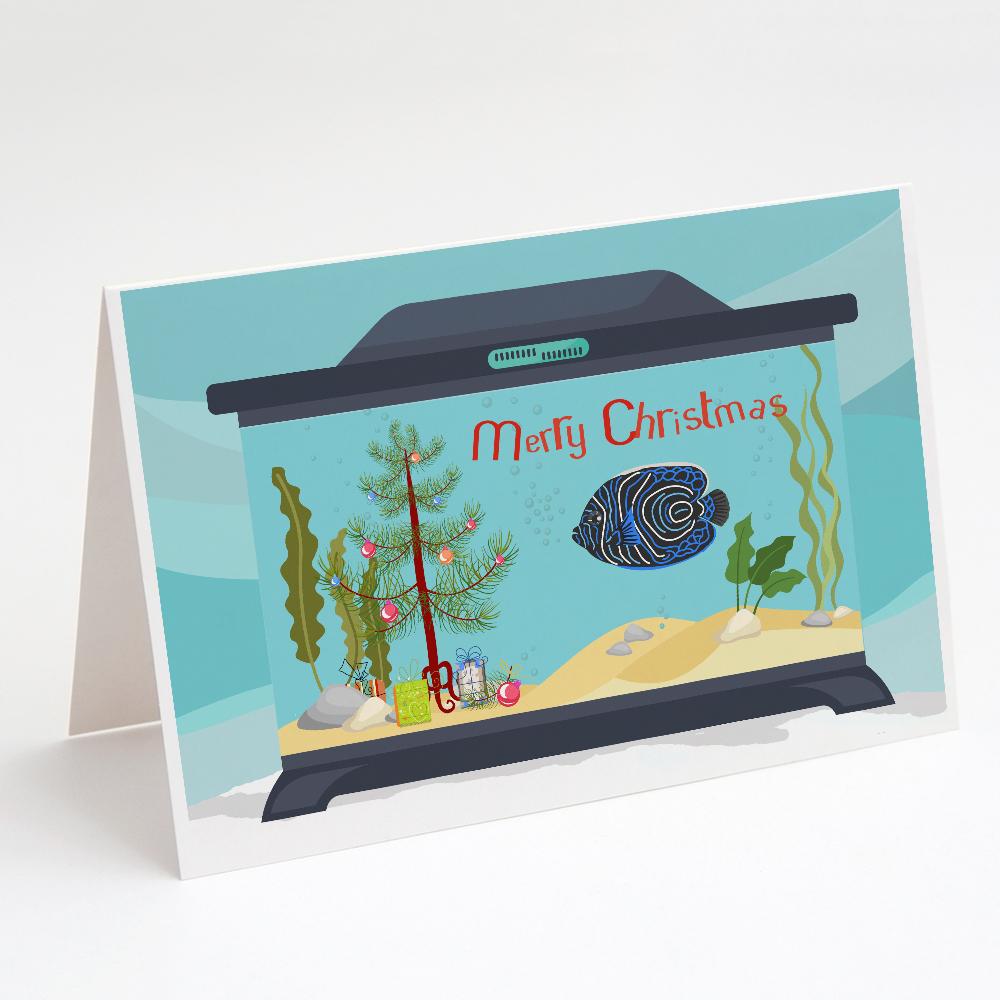Emperor Angelfish Merry Christmas Greeting Cards Pack of 8 Blank Cards with Envelopes Whimsical A7 Size 5x7
