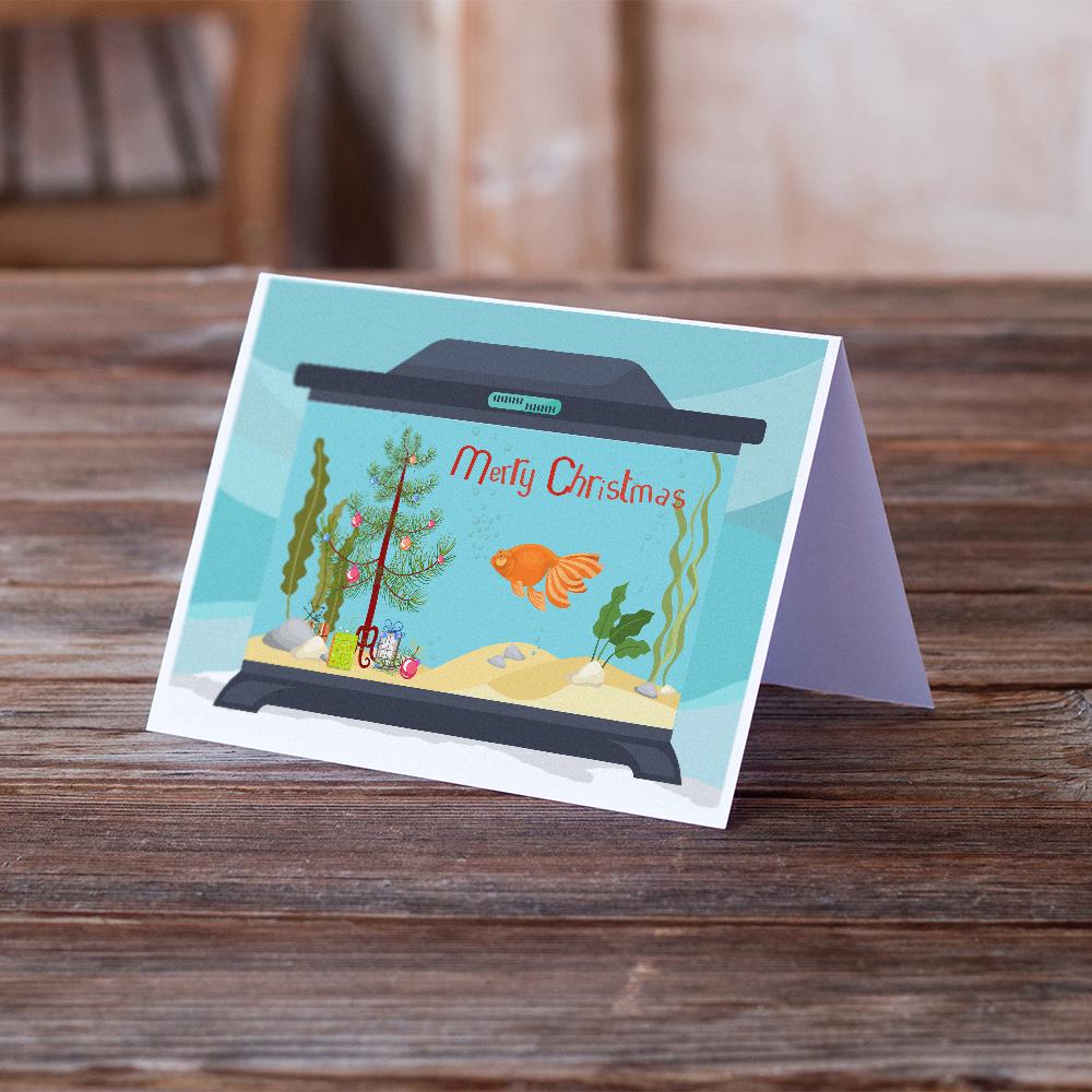 Celestial Eye Goldfish Merry Christmas Greeting Cards Pack of 8 Blank Cards with Envelopes Whimsical A7 Size 5x7
