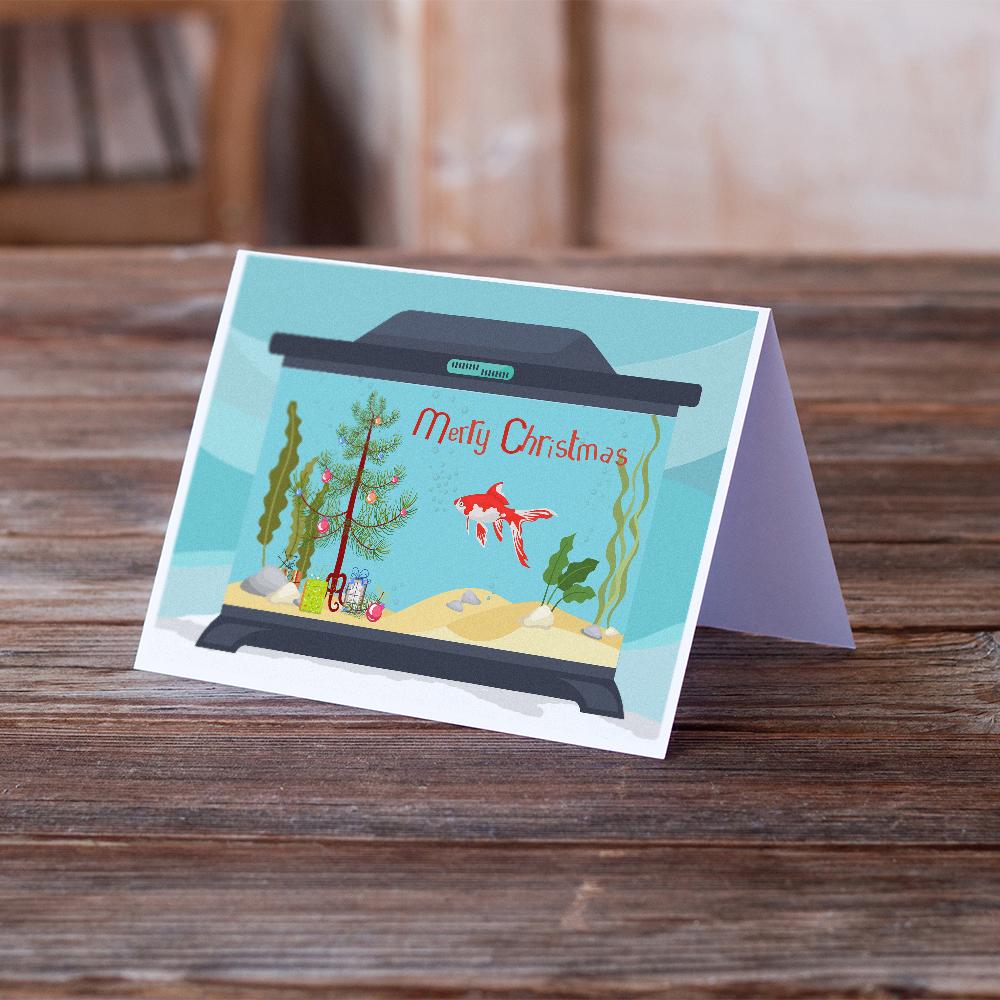 Comet Goldfish Merry Christmas Greeting Cards Pack of 8 Blank Cards with Envelopes Whimsical A7 Size 5x7