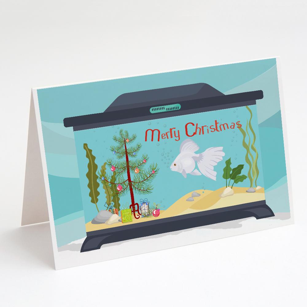 Ryukin Goldfish Merry Christmas Greeting Cards Pack of 8 Blank Cards with Envelopes Whimsical A7 Size 5x7