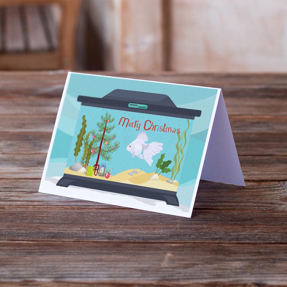 Ryukin Goldfish Merry Christmas Greeting Cards Pack of 8 Blank Cards with Envelopes Whimsical A7 Size 5x7