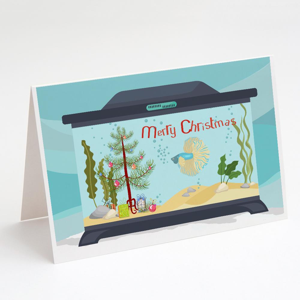 Elephant Ear Betta Merry Christmas Greeting Cards Pack of 8 Blank Cards with Envelopes Whimsical A7 Size 5x7