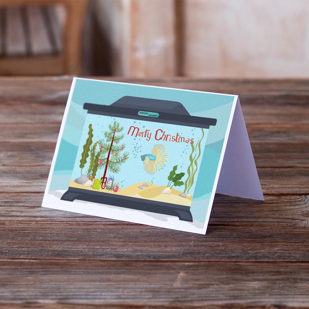 Elephant Ear Betta Merry Christmas Greeting Cards Pack of 8 Blank Cards with Envelopes Whimsical A7 Size 5x7