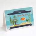 Kissing Gourami Merry Christmas Greeting Cards Pack of 8 Blank Cards with Envelopes Whimsical A7 Size 5x7