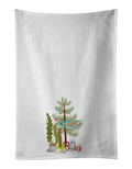 Paradise Fish Merry Christmas Kitchen Towel Set of 2 White Dish Towels Decorative Bathroom Hand towel for Hand, Face, Hair, Yoga, Tea, Dishcloth, 19 X 28", White