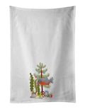 Piranha Merry Christmas Kitchen Towel Set of 2 White Dish Towels Decorative Bathroom Hand towel for Hand, Face, Hair, Yoga, Tea, Dishcloth, 19 X 28", White