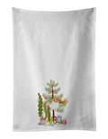 Puffer Fish Merry Christmas Kitchen Towel Set of 2 White Dish Towels Decorative Bathroom Hand towel for Hand, Face, Hair, Yoga, Tea, Dishcloth, 19 X 28", White