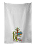 Severum Merry Christmas Kitchen Towel Set of 2 White Dish Towels Decorative Bathroom Hand towel for Hand, Face, Hair, Yoga, Tea, Dishcloth, 19 X 28", White