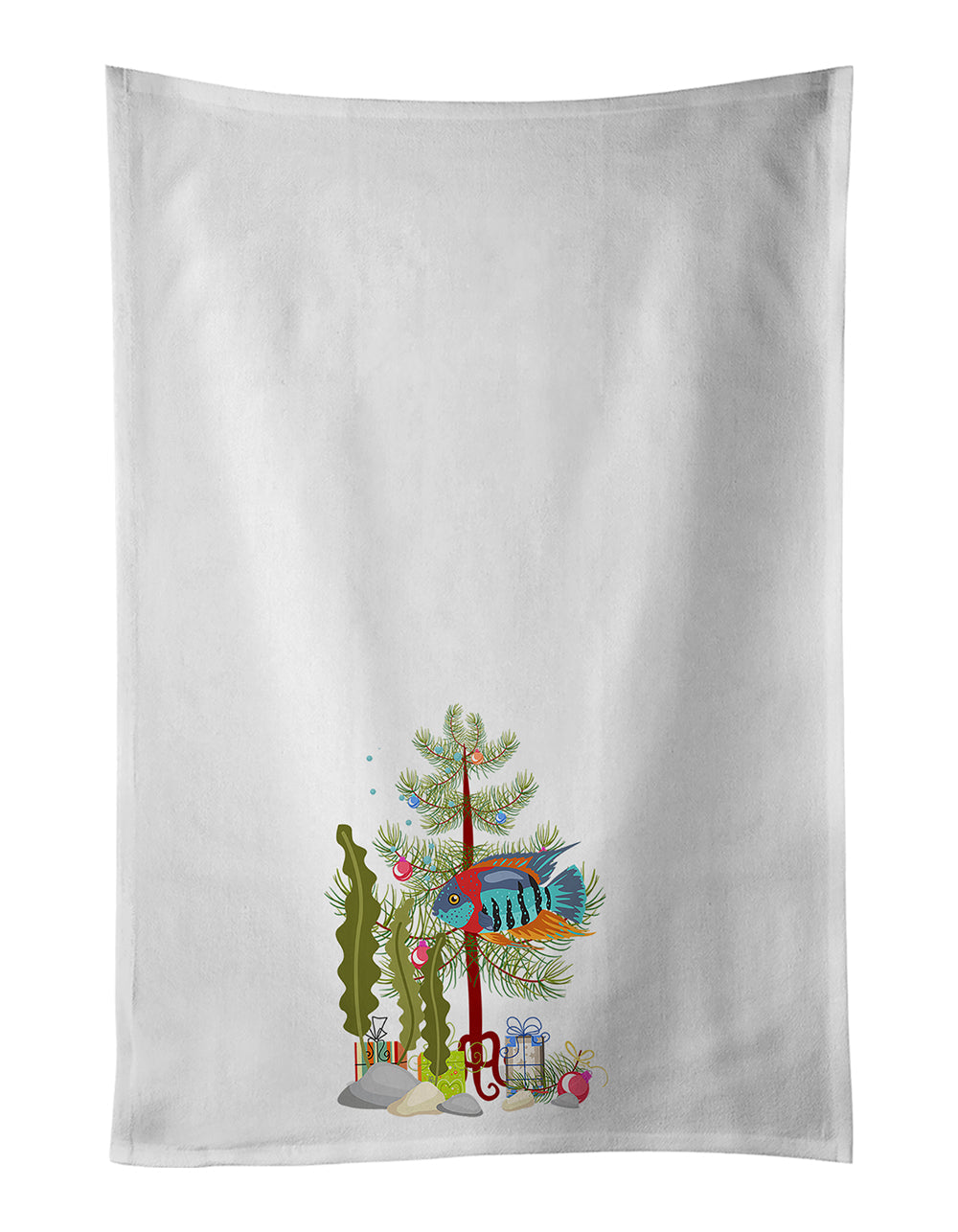 Severum Merry Christmas Kitchen Towel Set of 2 White Dish Towels Decorative Bathroom Hand towel for Hand, Face, Hair, Yoga, Tea, Dishcloth, 19 X 28", White