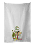 Tiger Barb Merry Christmas Kitchen Towel Set of 2 White Dish Towels Decorative Bathroom Hand towel for Hand, Face, Hair, Yoga, Tea, Dishcloth, 19 X 28", White