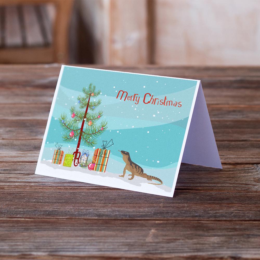Monitor Lizard Merry Christmas Greeting Cards Pack of 8 Blank Cards with Envelopes Whimsical A7 Size 5x7
