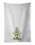 Iguana Merry Christmas Kitchen Towel Set of 2 White Dish Towels Decorative Bathroom Hand towel for Hand, Face, Hair, Yoga, Tea, Dishcloth, 19 X 28", White