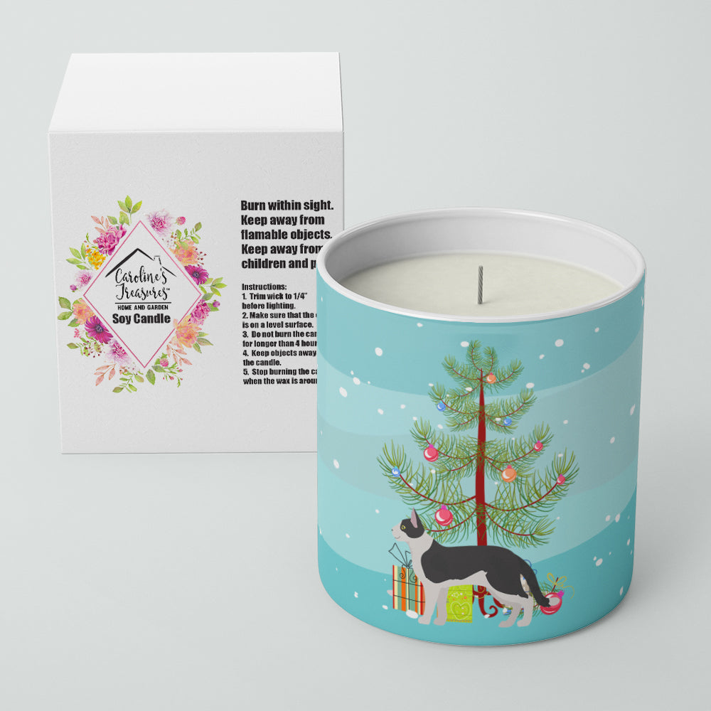 Bicolour Aegean Cat Christmas Decorative Soy Candle Nature Soy Wax Essential Oil Home Decor Ideal for Bedroom Kitchen Bath Office Gift, 10 oz