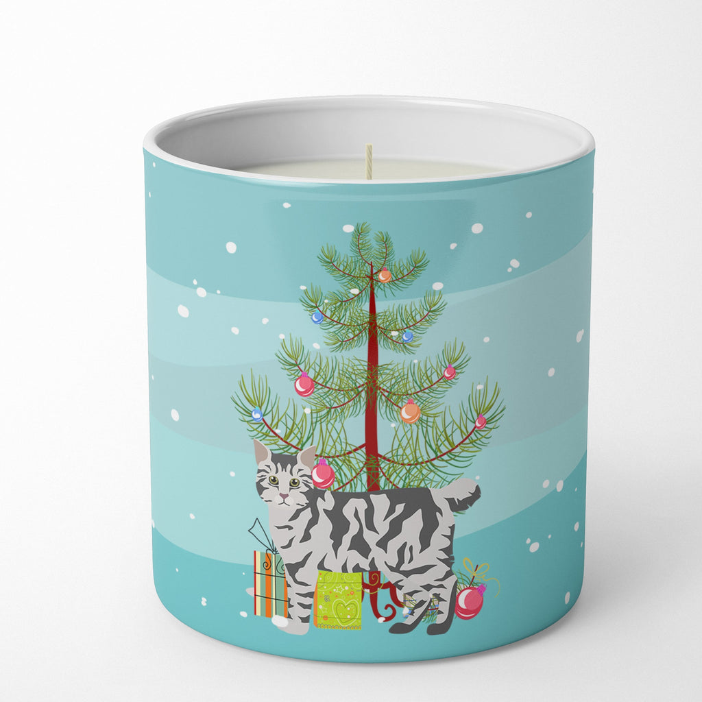 American Bobtail Cat Christmas Decorative Soy Candle Nature Soy Wax Essential Oil Home Decor Ideal for Bedroom Kitchen Bath Office Gift, 10 oz