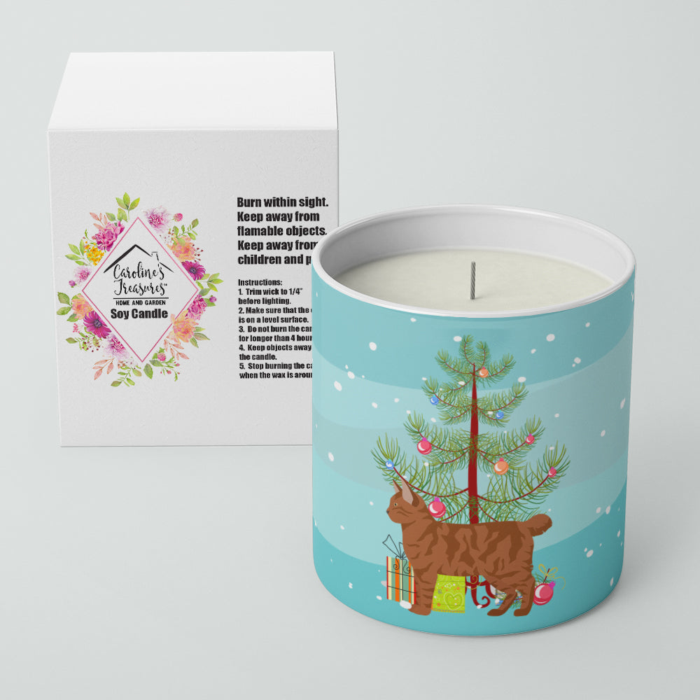 American Bobtail Cat Christmas Decorative Soy Candle Nature Soy Wax Essential Oil Home Decor Ideal for Bedroom Kitchen Bath Office Gift, 10 oz