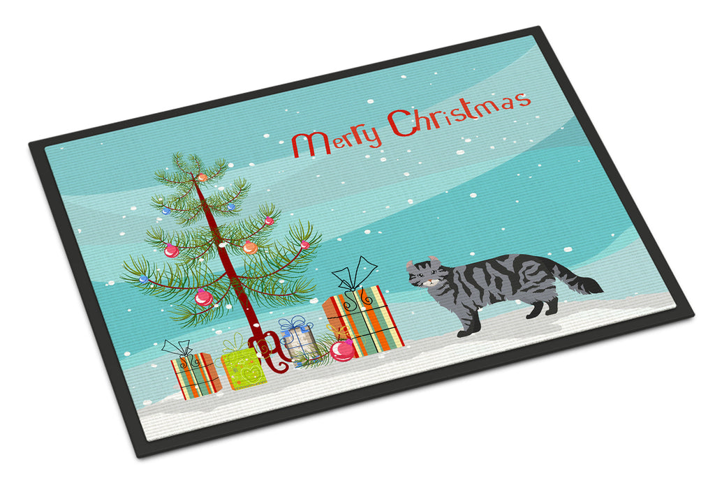 American Curl Cat Christmas Doormat Indoor Outdoor 18H X 27W Front Door Mat Rugs for Entryway, Non Slip Washable
