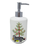 American Curl Cat Christmas Ceramic Soap Dispenser , Empty Refillable Hand Soap Pump Bottle for Bathroom Kitchen