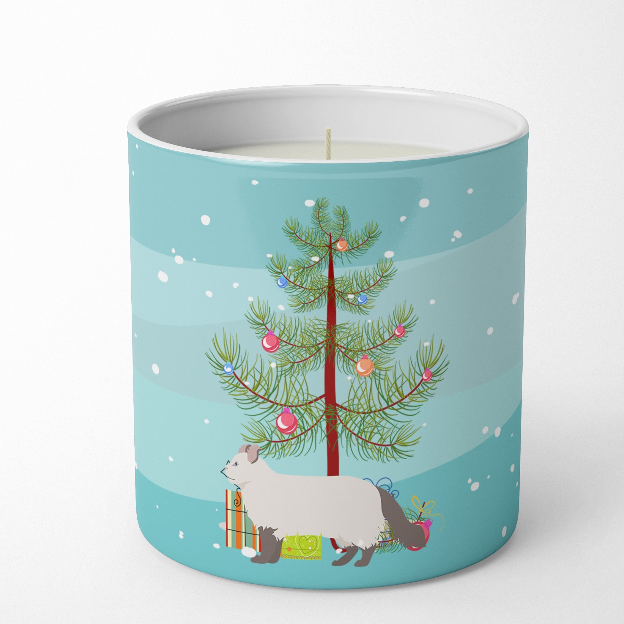American Curl Cat Christmas Decorative Soy Candle Nature Soy Wax Essential Oil Home Decor Ideal for Bedroom Kitchen Bath Office Gift, 10 oz
