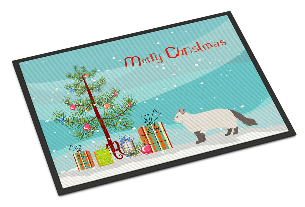 American Curl Cat Christmas Doormat Indoor Outdoor 24H X 36W Front Door Mat Rugs for Entryway, Non Slip Washable Low Pile,