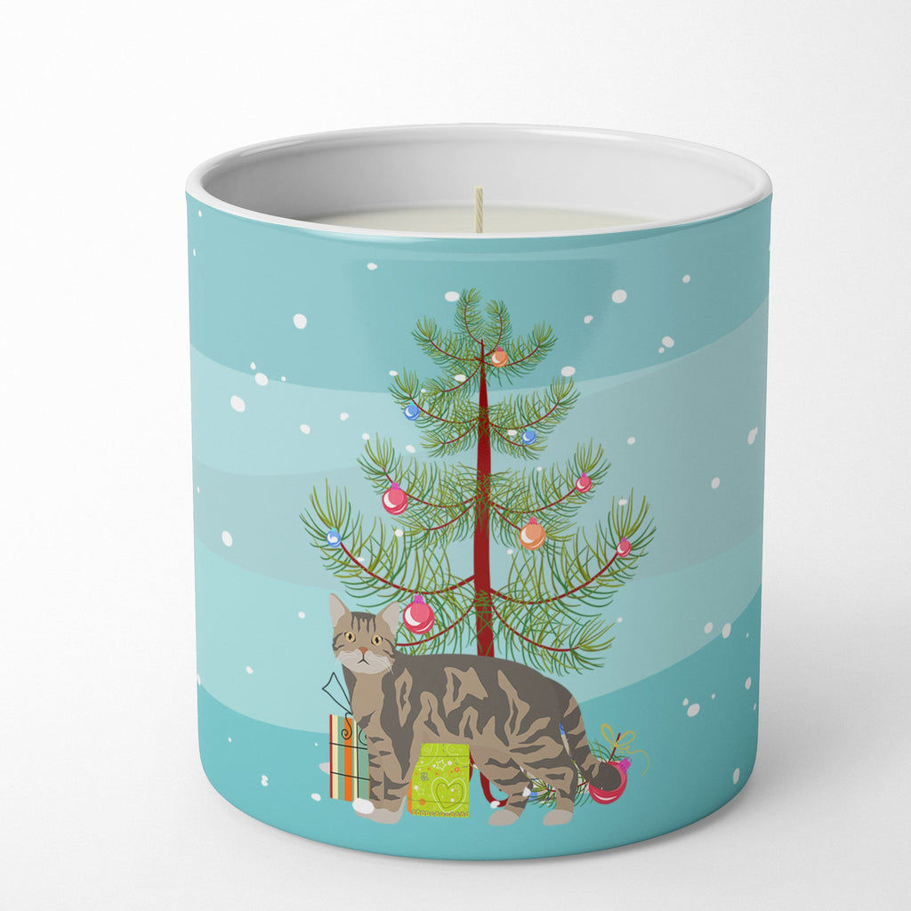 American Wirehair Cat Christmas Decorative Soy Candle Nature Soy Wax Essential Oil Home Decor Ideal for Bedroom Kitchen Bath Office Gift, 10 oz