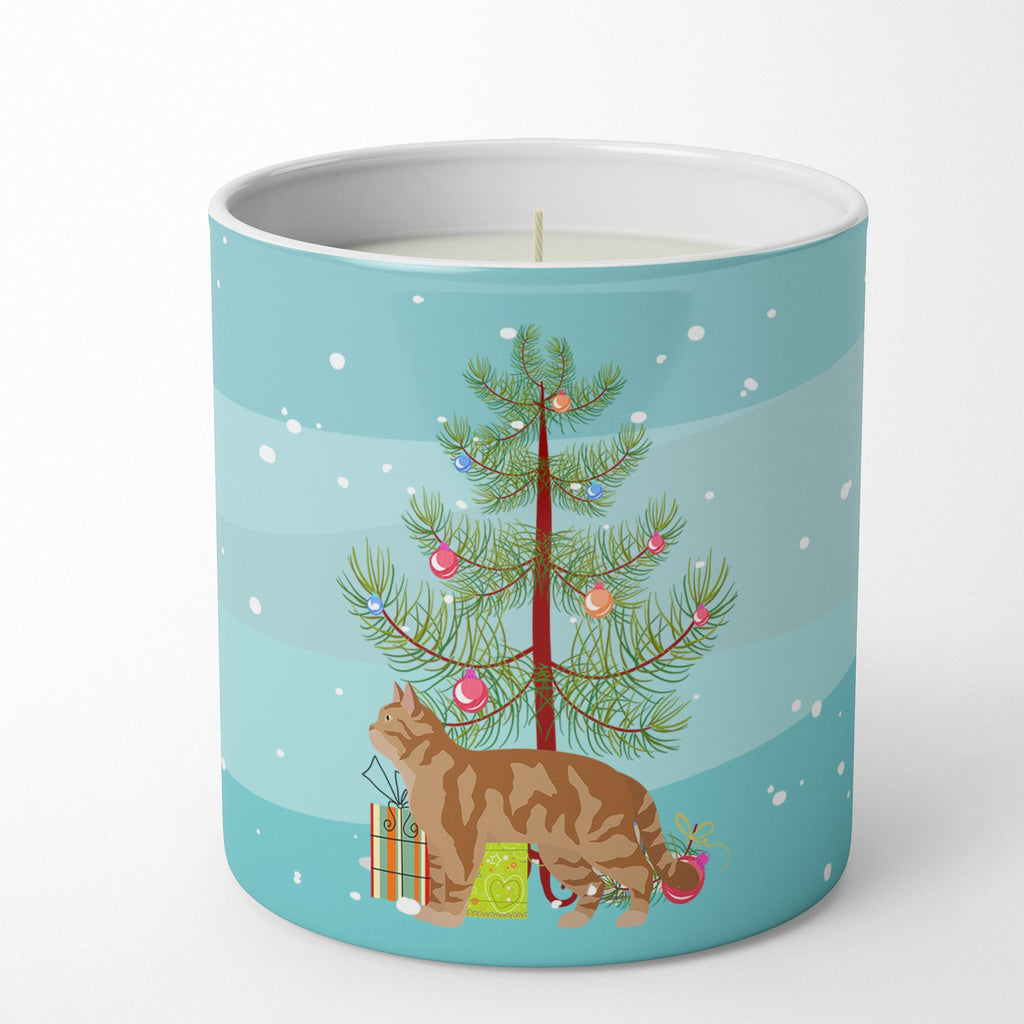 American Wirehair Cat Christmas Decorative Soy Candle Nature Soy Wax Essential Oil Home Decor Ideal for Bedroom Kitchen Bath Office Gift, 10 oz