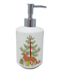 Aphrodite Giant Cat Christmas Ceramic Soap Dispenser , Empty Refillable Hand Soap Pump Bottle for Bathroom Kitchen