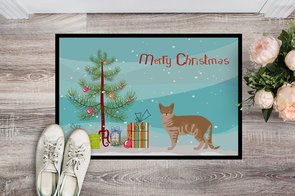 Australian Mist Cat Christmas Doormat Indoor Outdoor 24H X 36W Front Door Mat Rugs for Entryway, Non Slip Washable Low Pile,