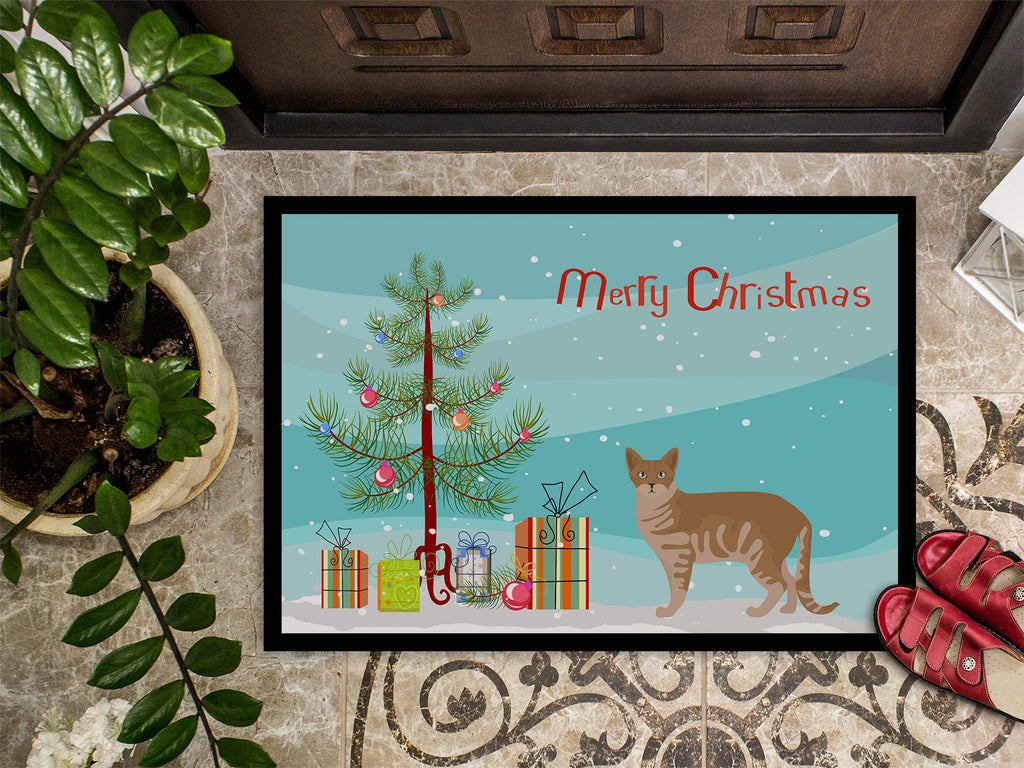 Australian Mist Cat Christmas Doormat Indoor Outdoor 24H X 36W Front Door Mat Rugs for Entryway, Non Slip Washable Low Pile,