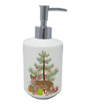 Australian Mist Cat Christmas Ceramic Soap Dispenser , Empty Refillable Hand Soap Pump Bottle for Bathroom Kitchen