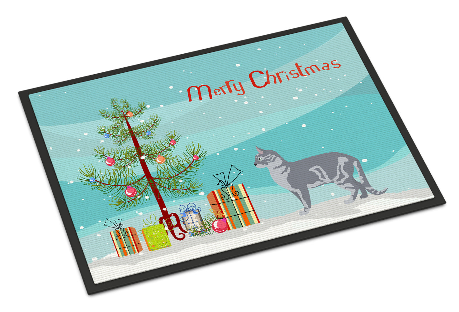 Australian Mist Cat Christmas Doormat Indoor Outdoor 18H X 27W Front Door Mat Rugs for Entryway, Non Slip Washable