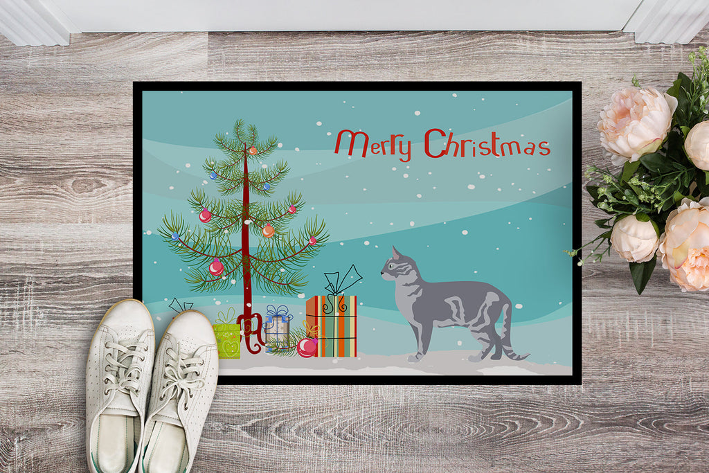 Australian Mist Cat Christmas Doormat Indoor Outdoor 18H X 27W Front Door Mat Rugs for Entryway, Non Slip Washable