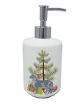 Australian Mist Cat Christmas Ceramic Soap Dispenser , Empty Refillable Hand Soap Pump Bottle for Bathroom Kitchen
