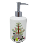 Balinese Cat Christmas Ceramic Soap Dispenser , Empty Refillable Hand Soap Pump Bottle for Bathroom Kitchen