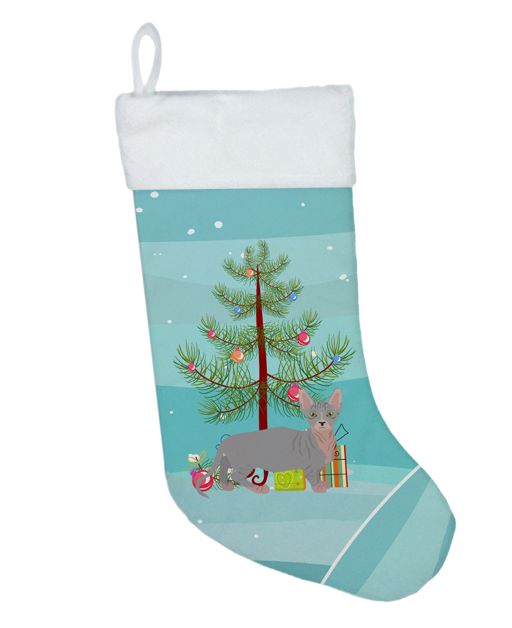 Bambino Cat Christmas Holiday Stocking Double-Sided Print, Polyester Suede,11x18, Made in USA