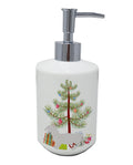 Bambino Cat Christmas Ceramic Soap Dispenser , Empty Refillable Hand Soap Pump Bottle for Bathroom Kitchen