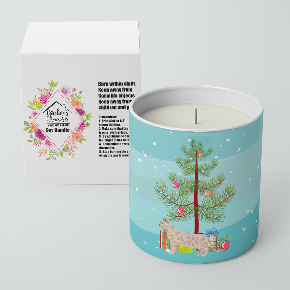 Bengal Cat Christmas Decorative Soy Candle Nature Soy Wax Essential Oil Home Decor Ideal for Bedroom Kitchen Bath Office Gift, 10 oz
