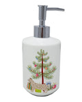 Bengal Cat Christmas Ceramic Soap Dispenser , Empty Refillable Hand Soap Pump Bottle for Bathroom Kitchen