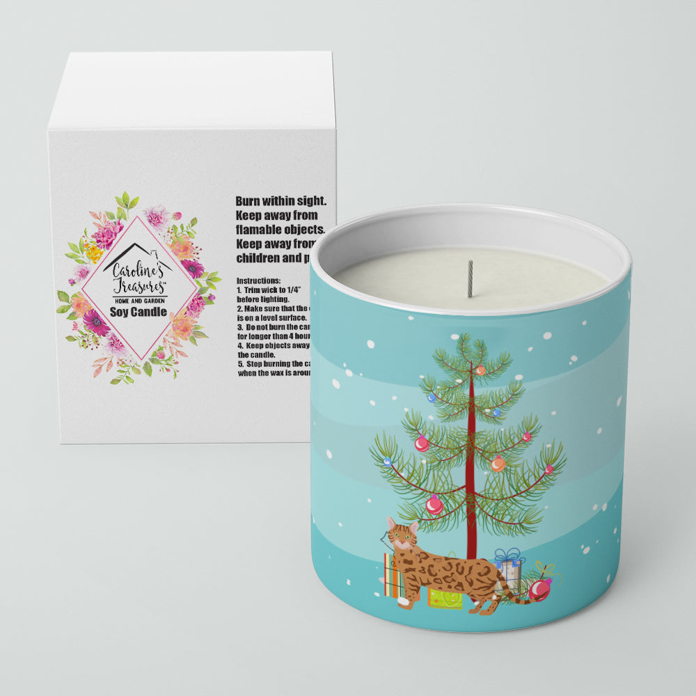 Bengal Cat Christmas Decorative Soy Candle Nature Soy Wax Essential Oil Home Decor Ideal for Bedroom Kitchen Bath Office Gift, 10 oz