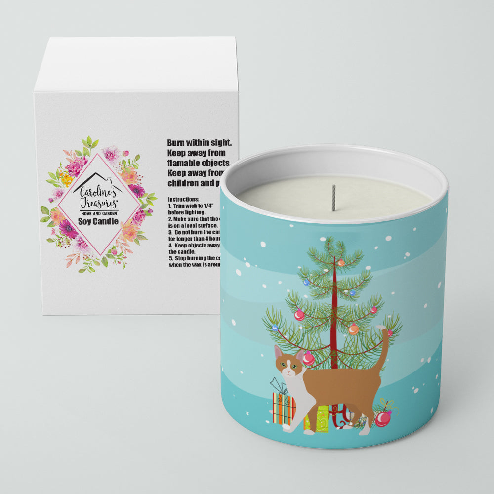 Brazilian Shorthair Cat Christmas Decorative Soy Candle Nature Soy Wax Essential Oil Home Decor Ideal for Bedroom Kitchen Bath Office Gift, 10 oz
