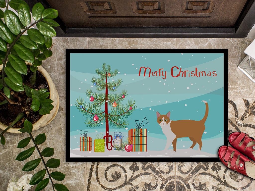 Brazilian Shorthair Cat Christmas Doormat Indoor Outdoor 24H X 36W Front Door Mat Rugs for Entryway, Non Slip Washable Low Pile,