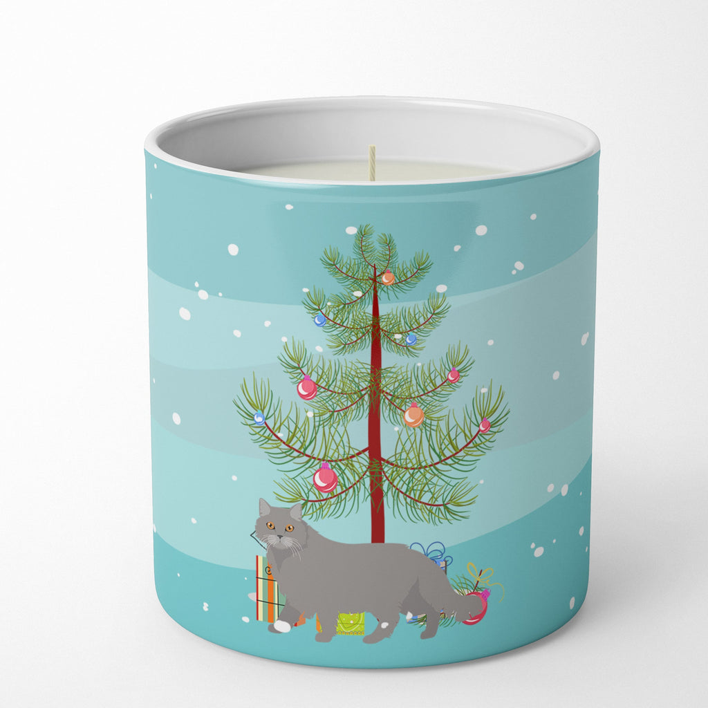 British Longhair Cat Christmas Decorative Soy Candle Nature Soy Wax Essential Oil Home Decor Ideal for Bedroom Kitchen Bath Office Gift, 10 oz